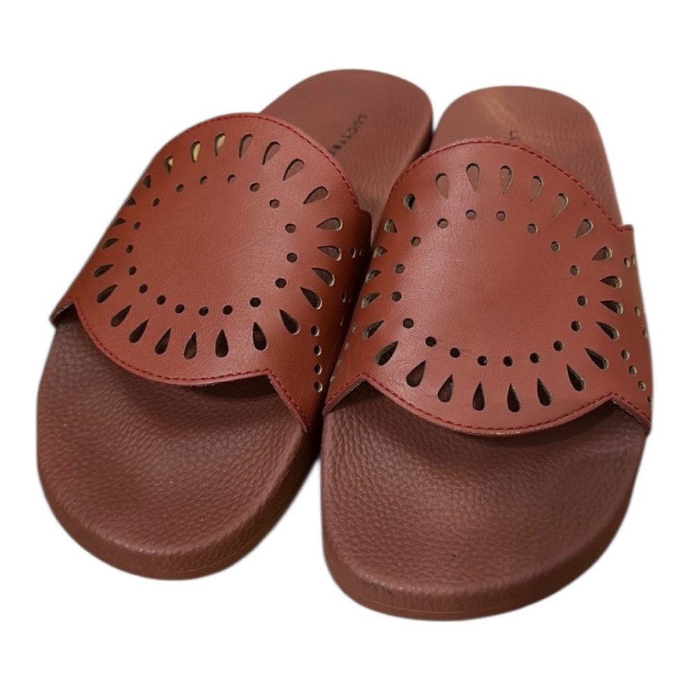 Lucky brand Burgundy Slides Size 8 - Picture 2 of 3
